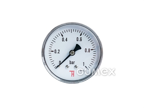 Standard Manometer mit dem Anschluss hinten, 63mm, Außengewinde G 1/4", 0-1bar, -40°C/+60°C, 